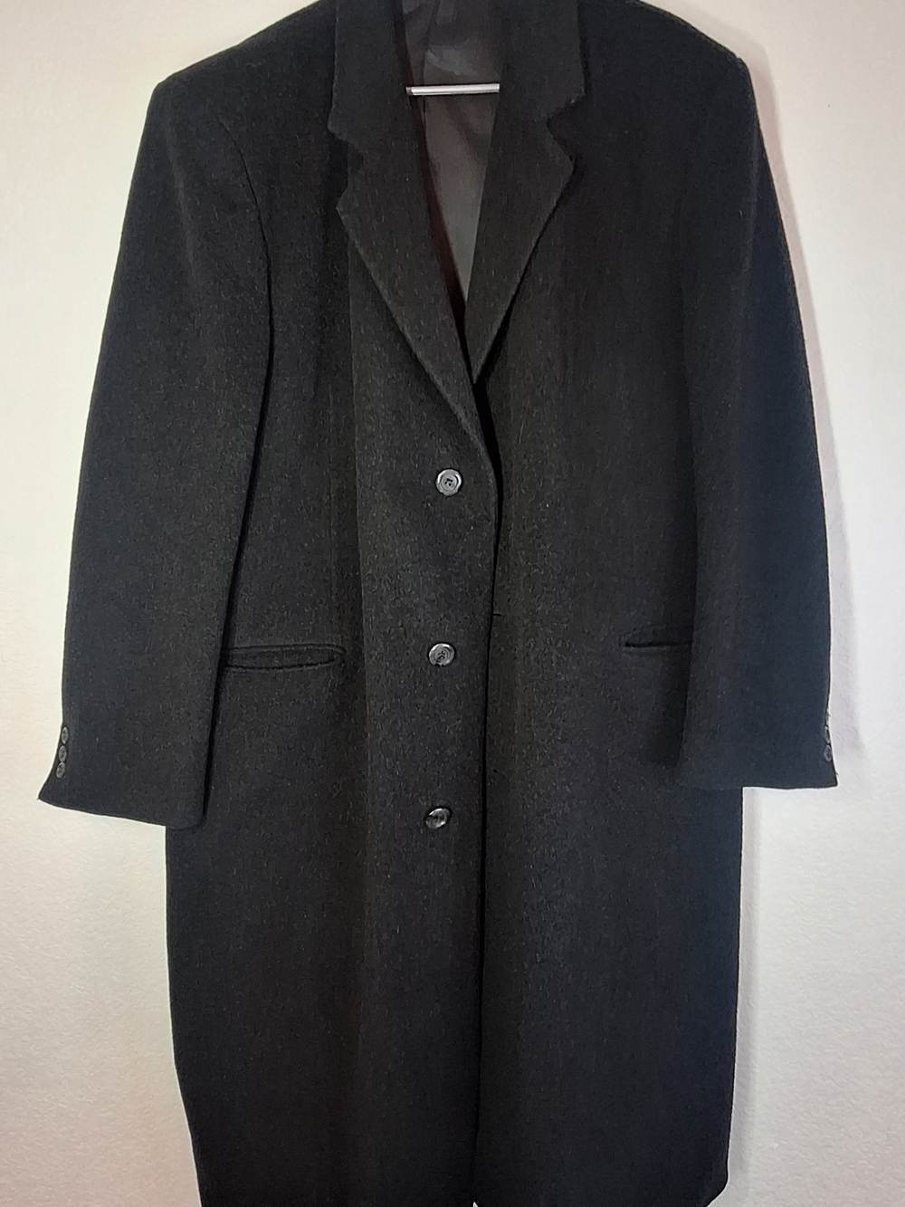 Vintage Silver Cloud Men's Cashmere Blend Overcoat - Black Size 42R / L - EUC